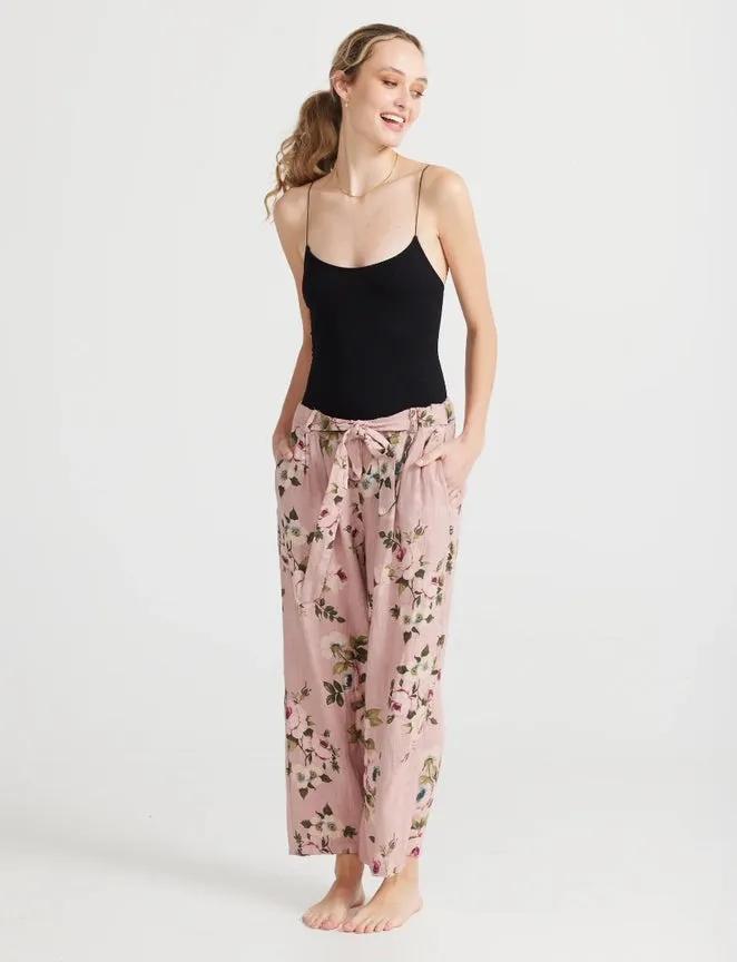5202 Eva Floral Pant-Pink