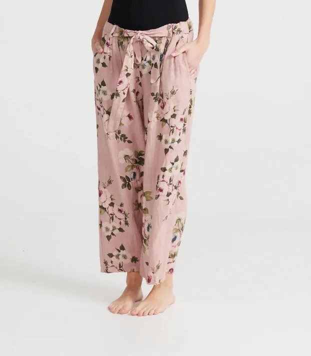 5202 Eva Floral Pant-Pink