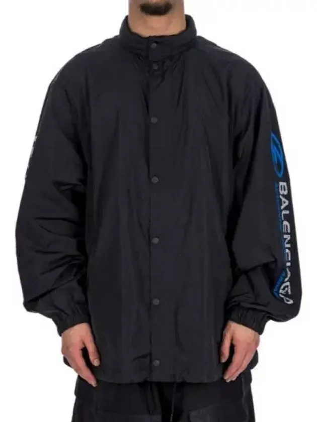 Balenciaga Logo Nylon Windbreaker Black