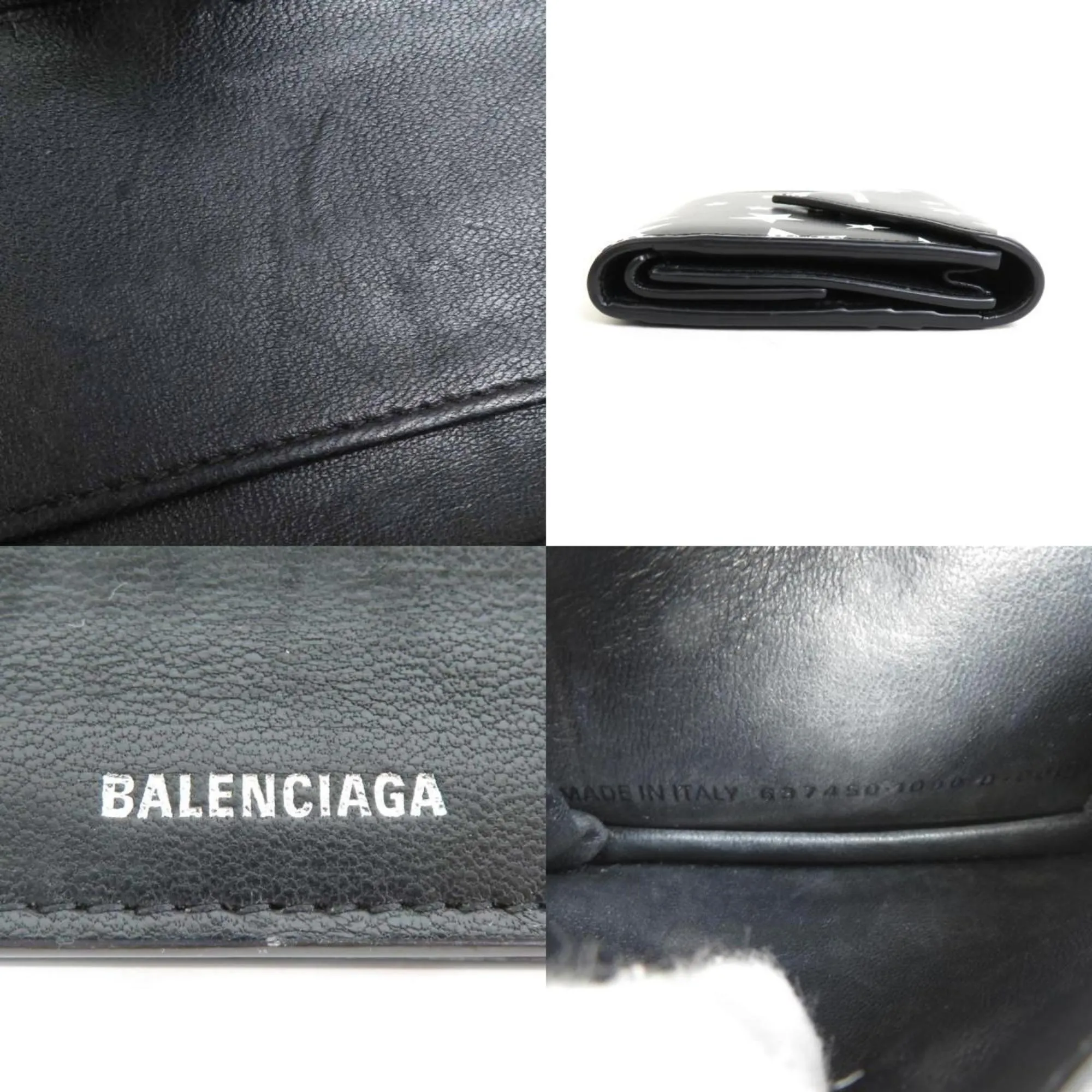 Balenciaga Papier Black Leather Accessories