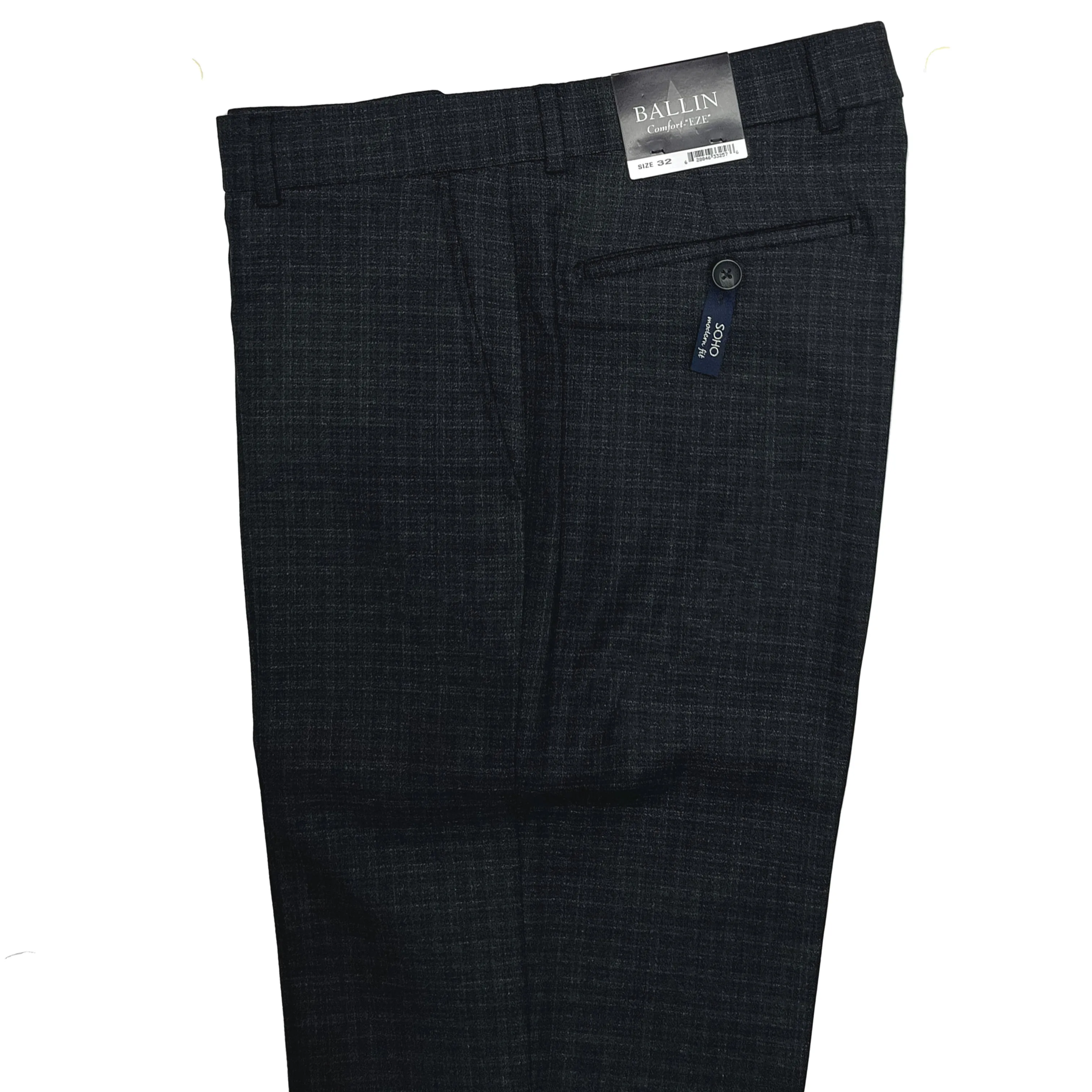 Black Heather Check Dress Pant - Soho Fit | Ballin
