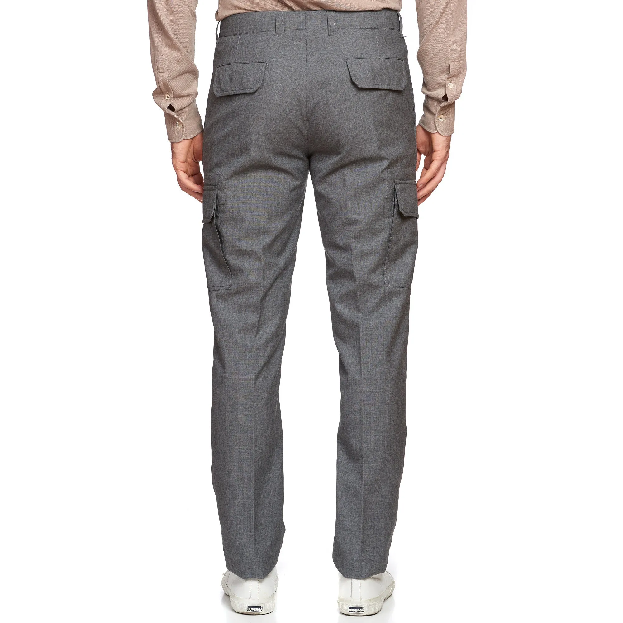 BRUNELLO CUCINELLI Gray Wool Cargo Slim Fit Pants EU 50 NEW US 34