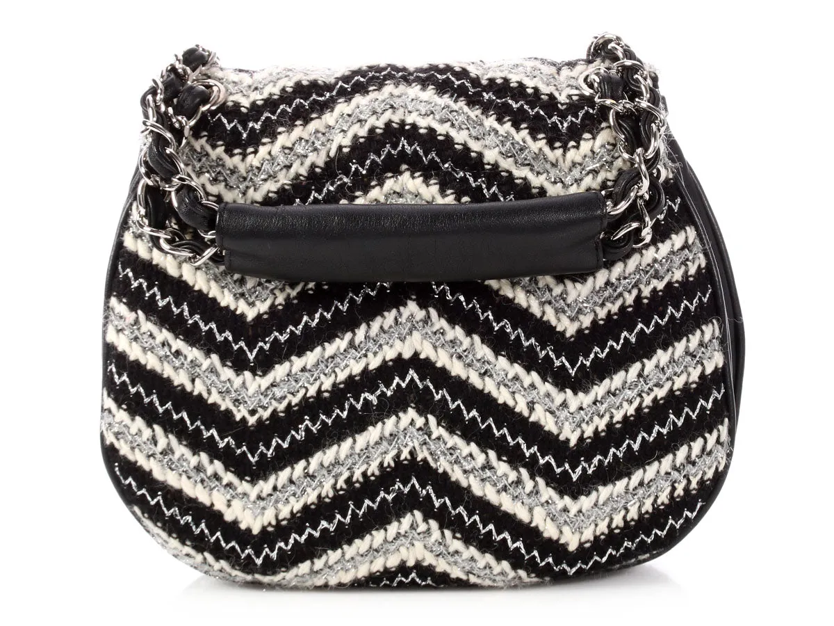 Chanel Black and White Tweed Handbag