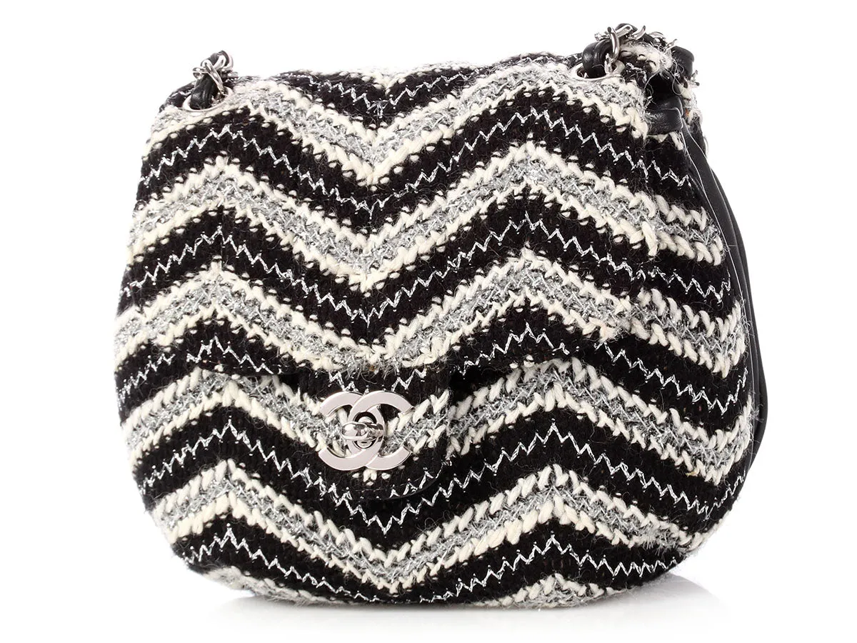 Chanel Black and White Tweed Handbag