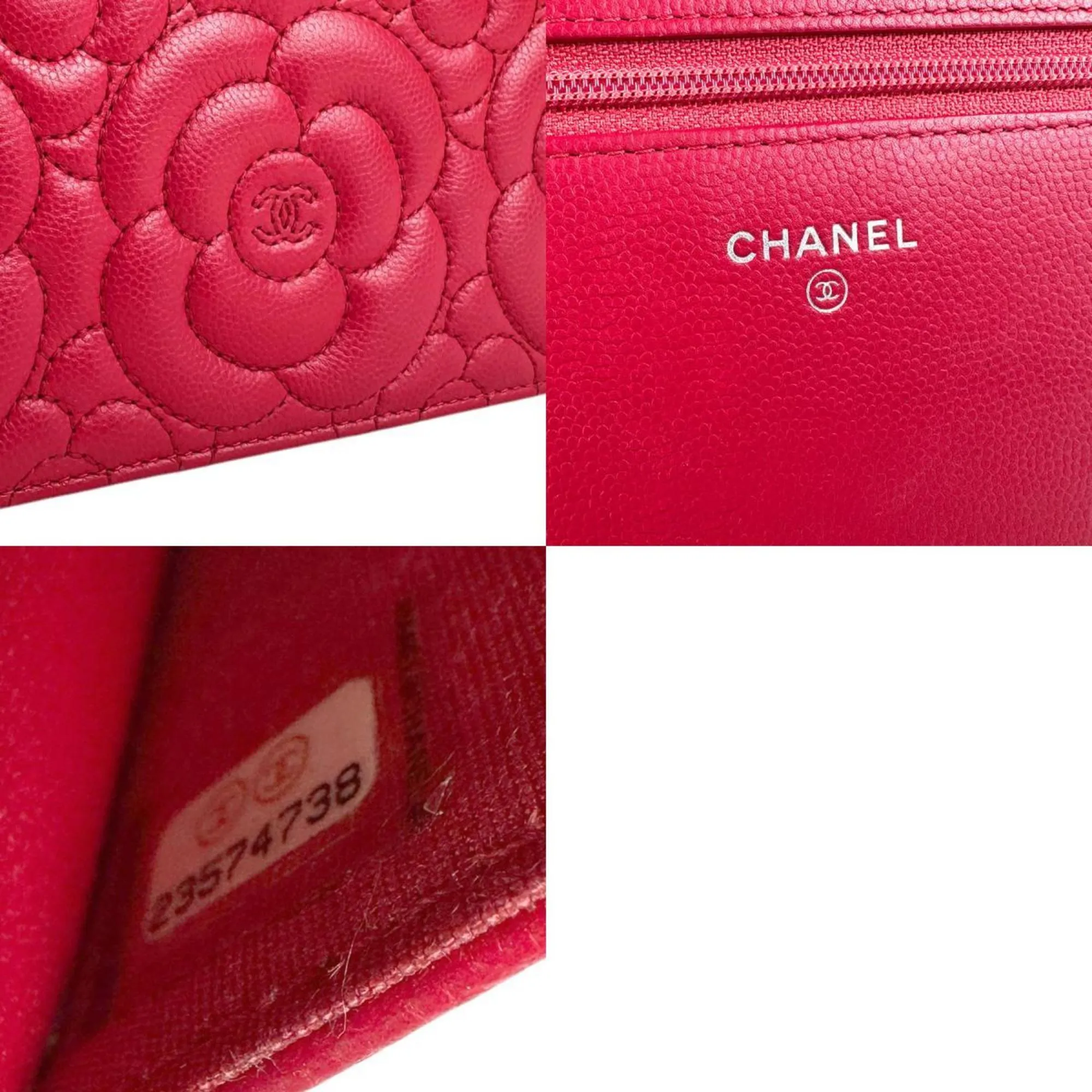 Chanel Camellia Red Leather Accessories