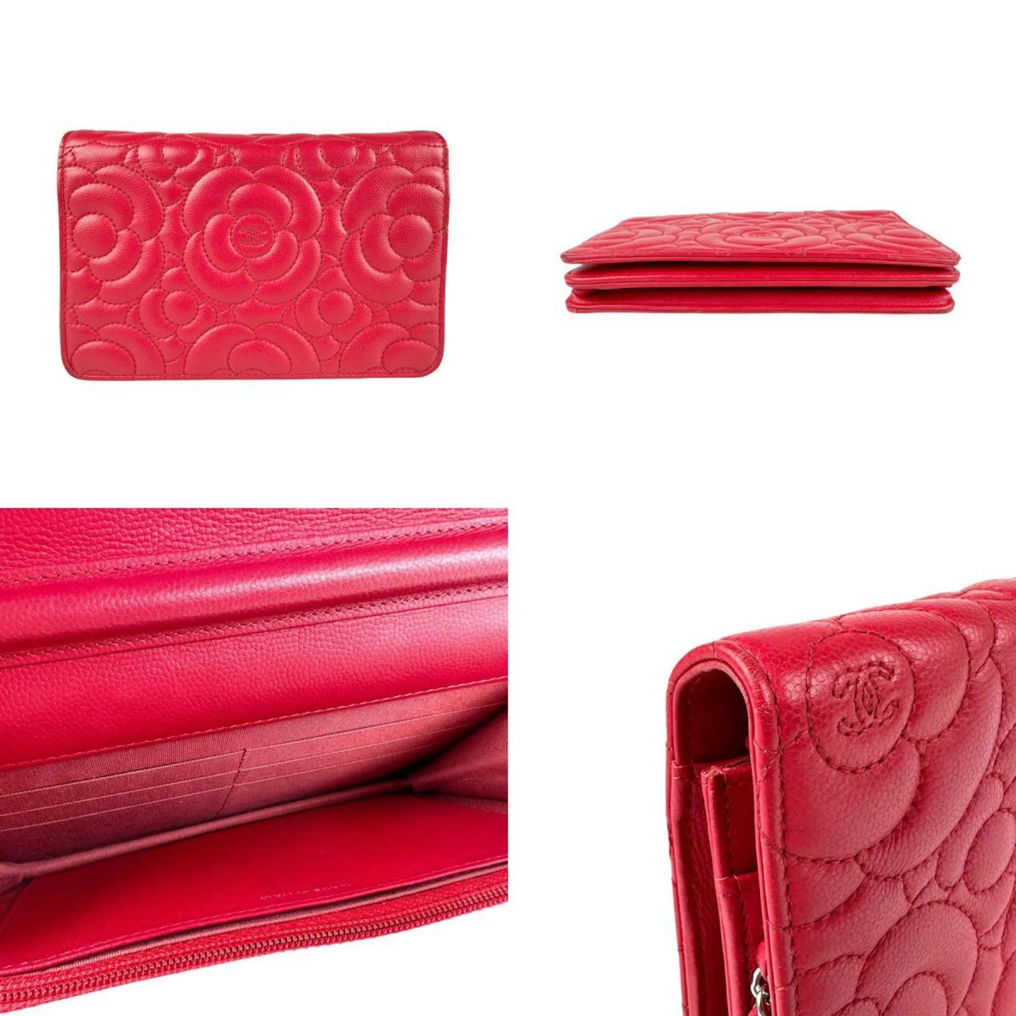 Chanel Camellia Red Leather Accessories
