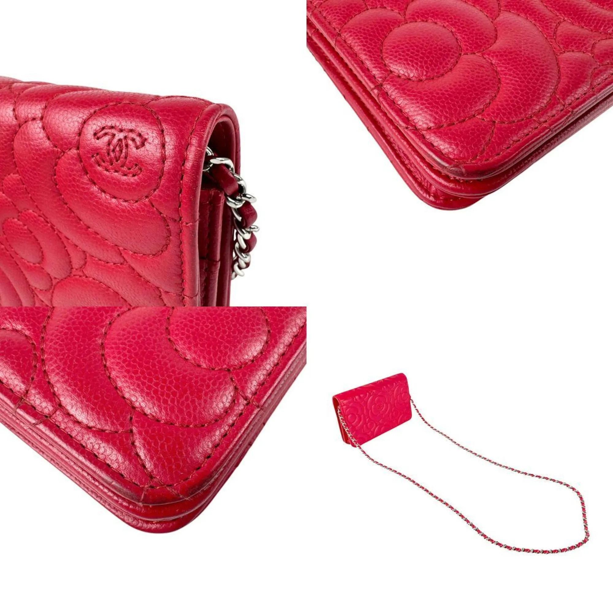 Chanel Camellia Red Leather Accessories