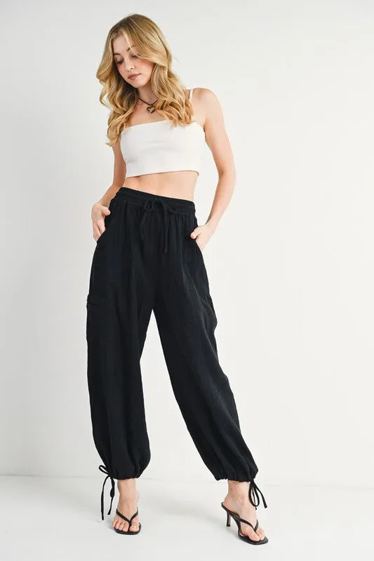Cotton Jogger Pants - Black