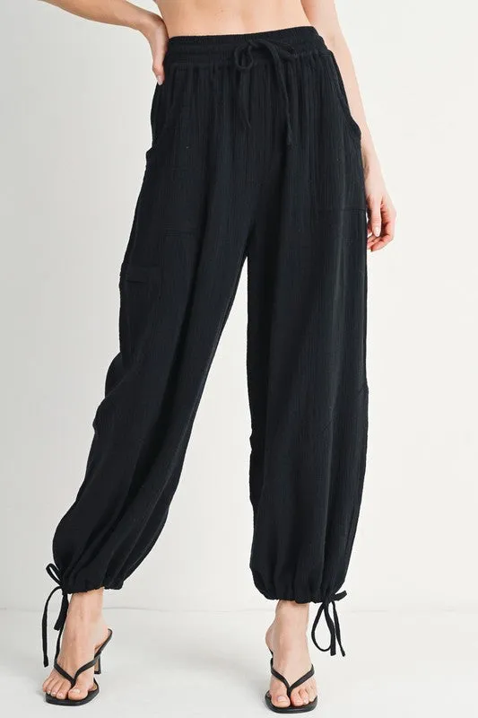 Cotton Jogger Pants - Black