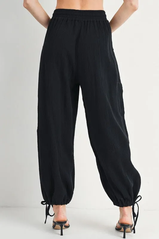Cotton Jogger Pants - Black
