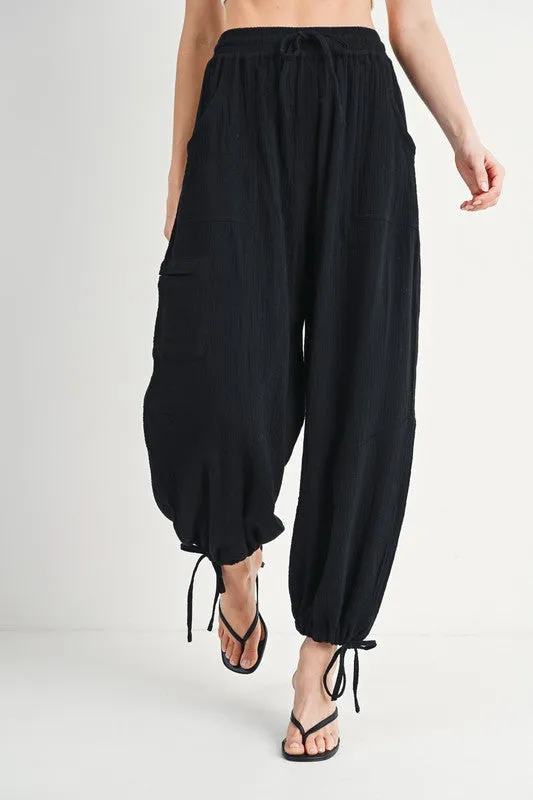 Cotton Jogger Pants - Black