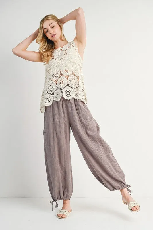 Cotton Jogger Pants - Mushroom