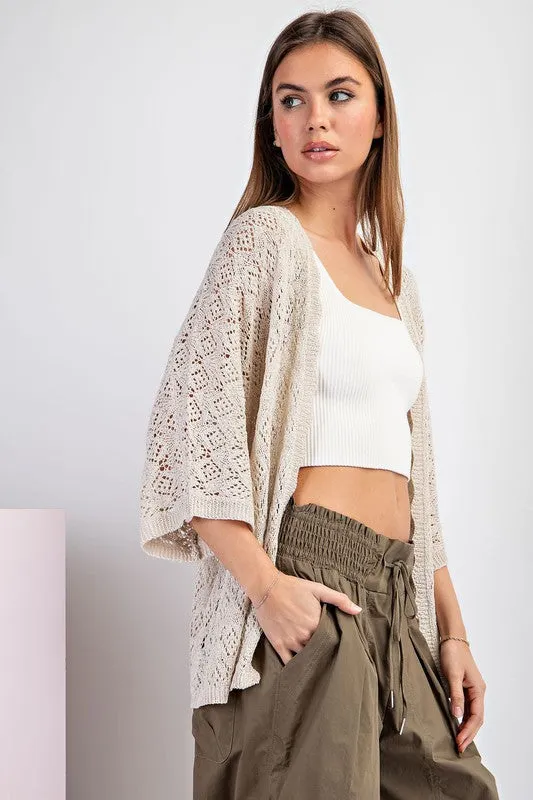 Crochet Half Sleeve Cardigan - Coco