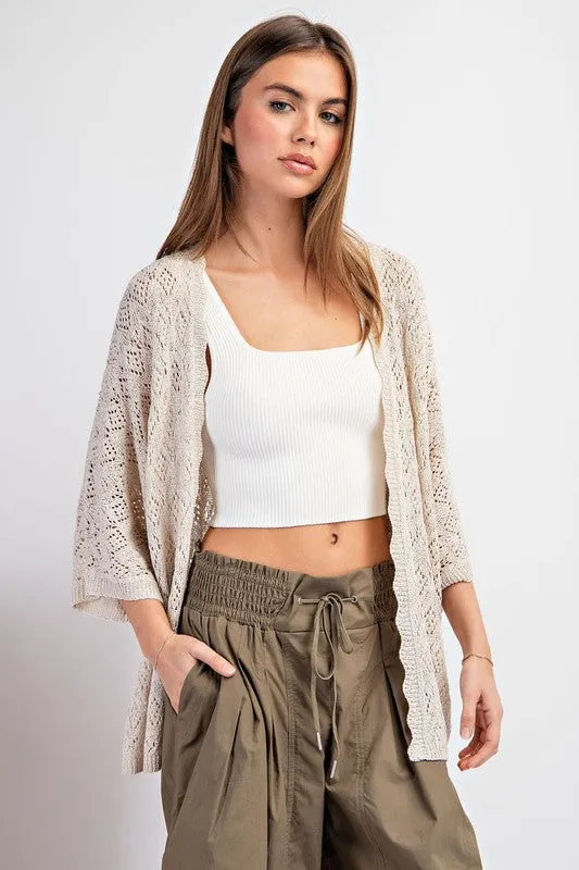 Crochet Half Sleeve Cardigan - Coco
