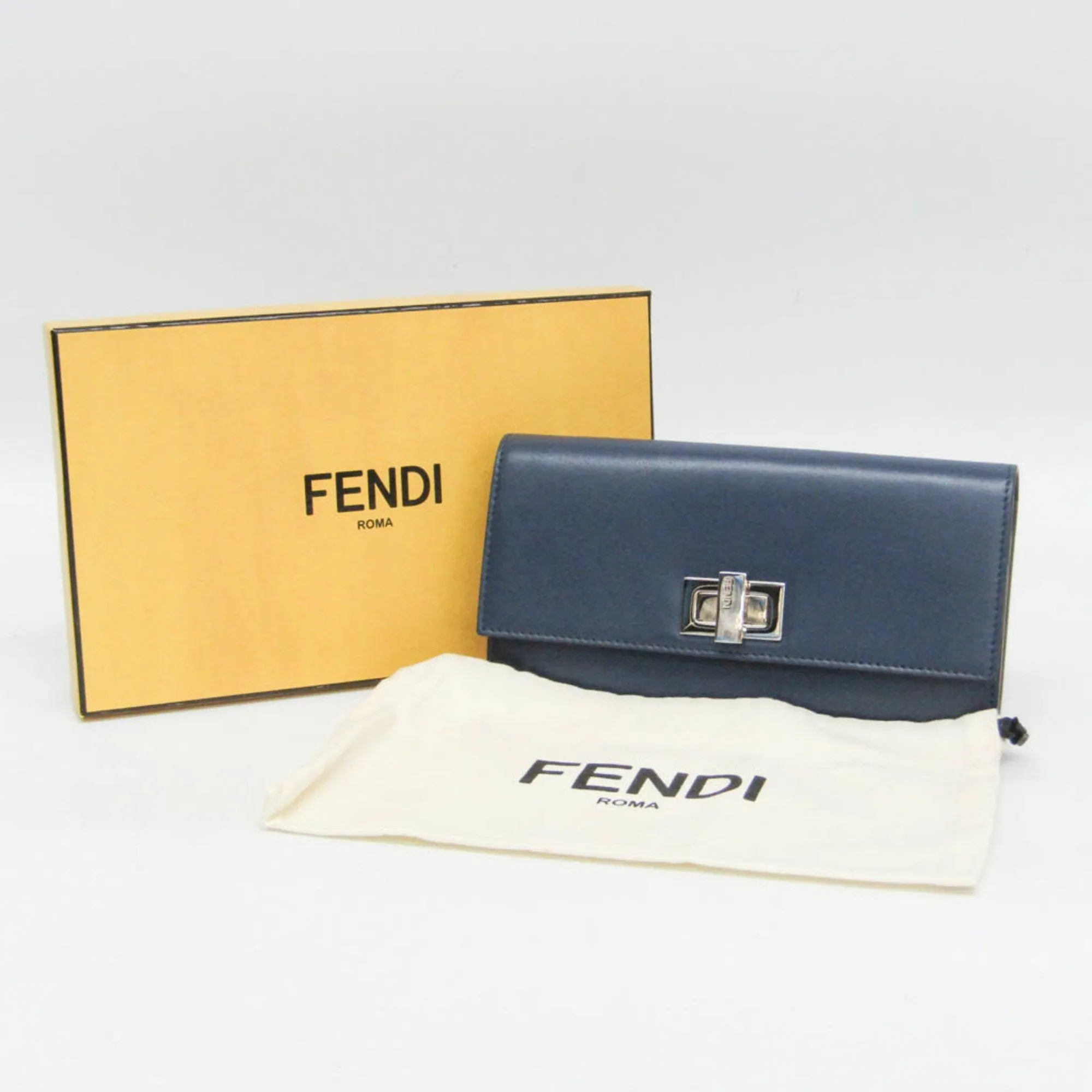 Fendi Peekaboo Navy Leather Accessories