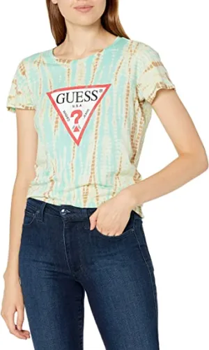 Guess W's Tie Dye Logo Baby T