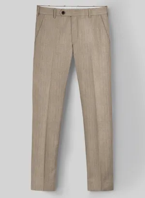 Hardy Minnis Dark Beige Herringbone Wool Pants