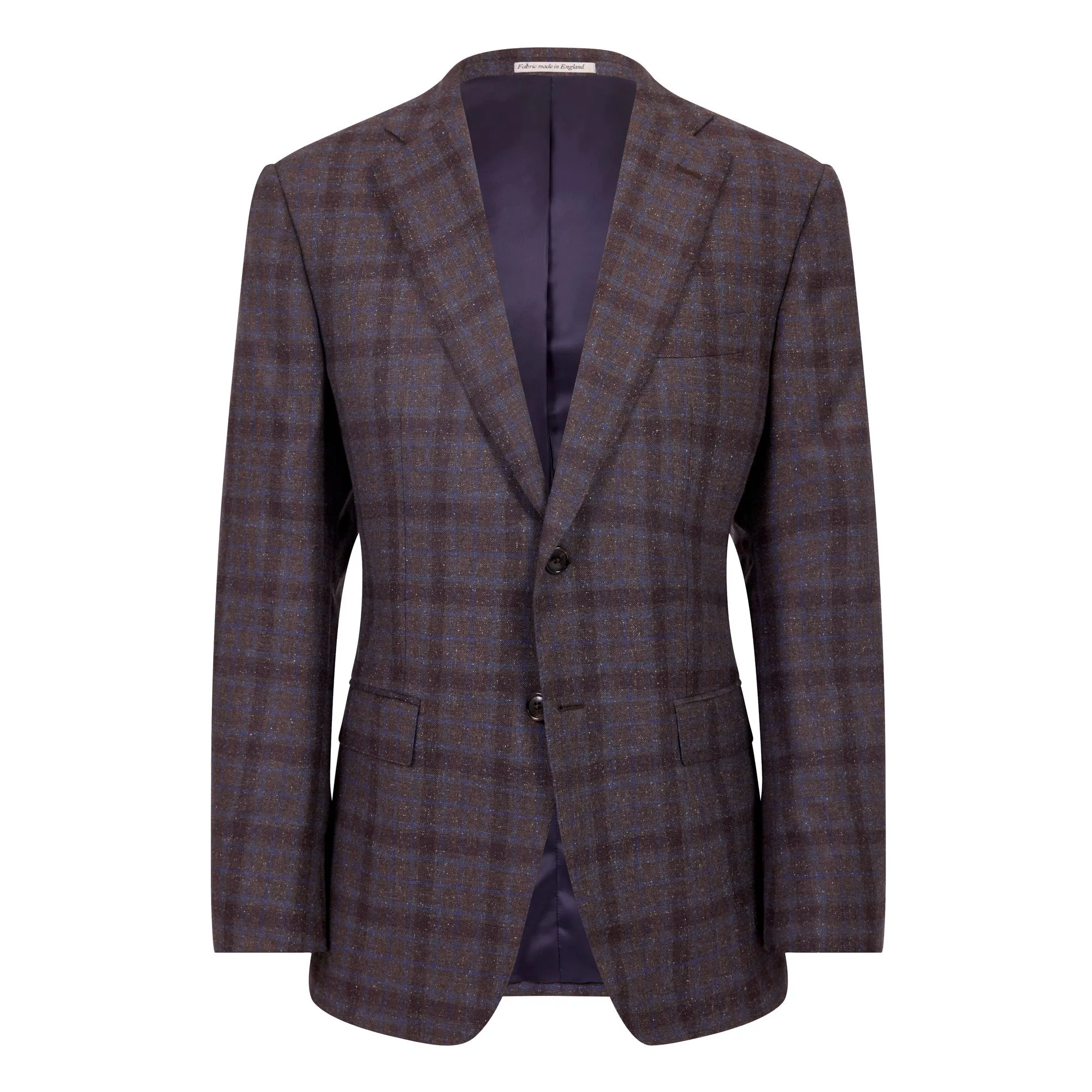 HENRY SARTORIAL X DORMEUIL Full Canvas Check Blended Wool Jacket BROWN/NAVY REG