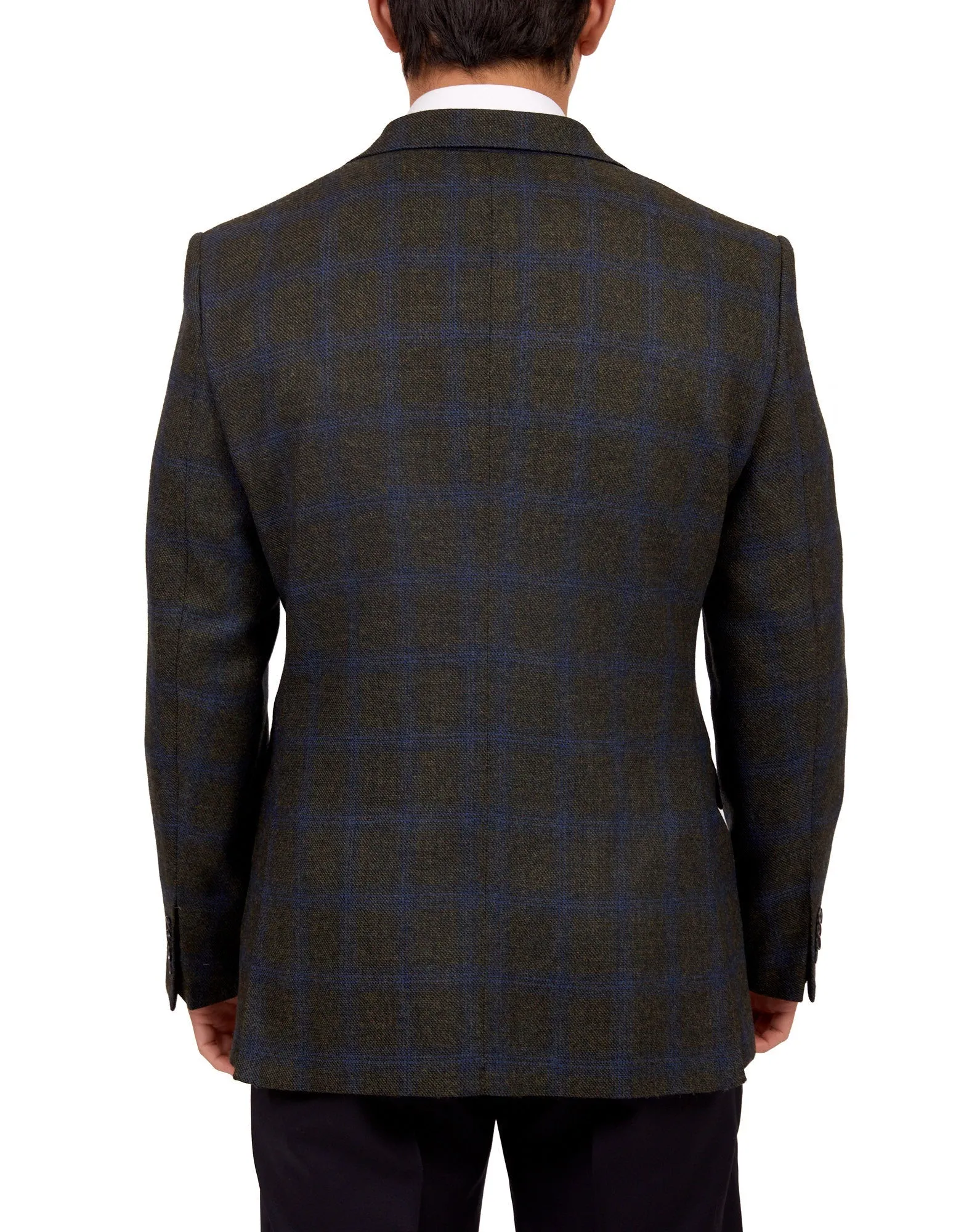 HENRY SARTORIAL X DORMEUIL Full Canvas Fancy Check Wool Jacket GREEN REG