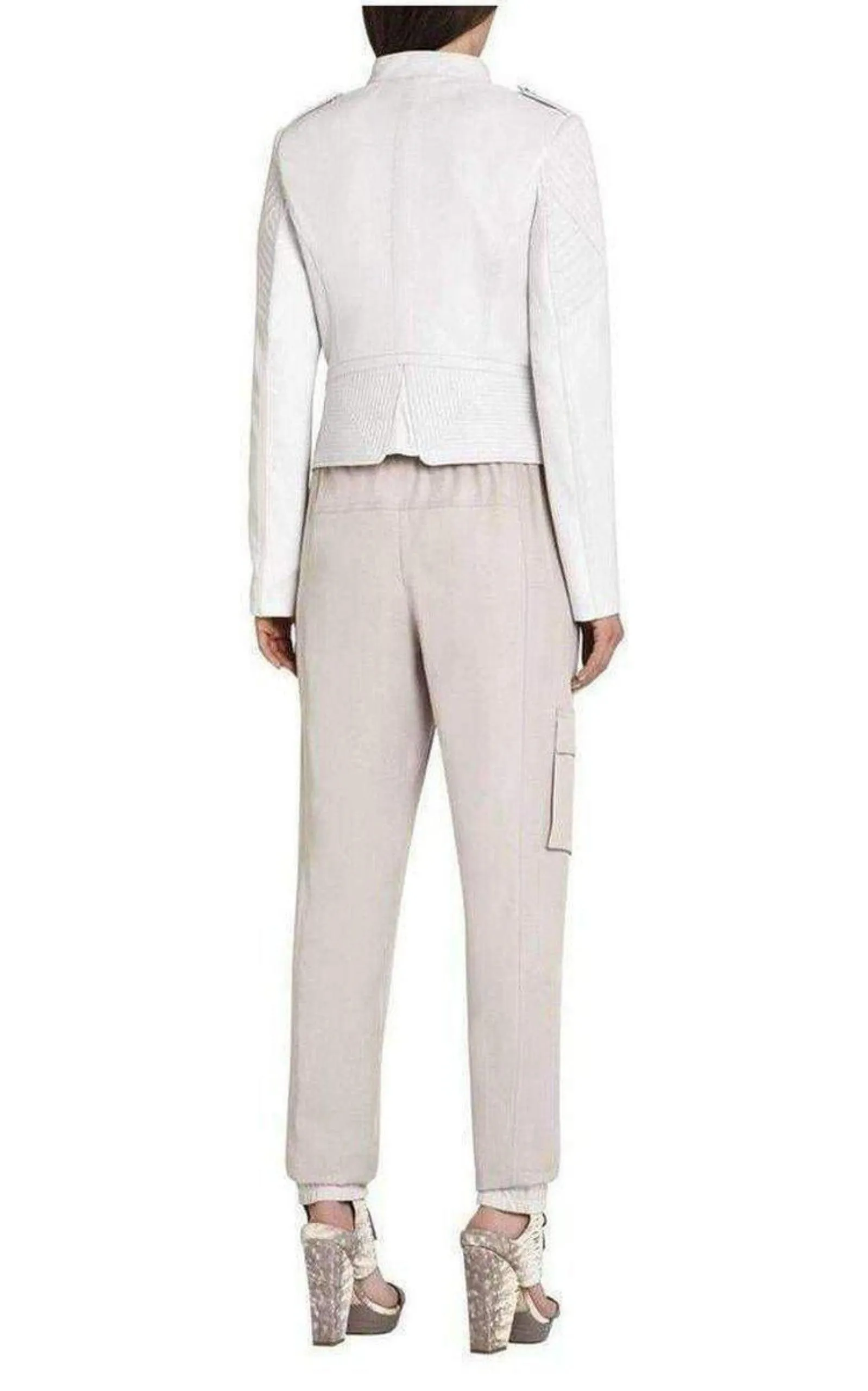 Jennifer Leather Asymmetrical Zipper Moto Jacket