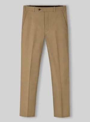 Khaki Napoli Stretch Light Weight Cotton Pants