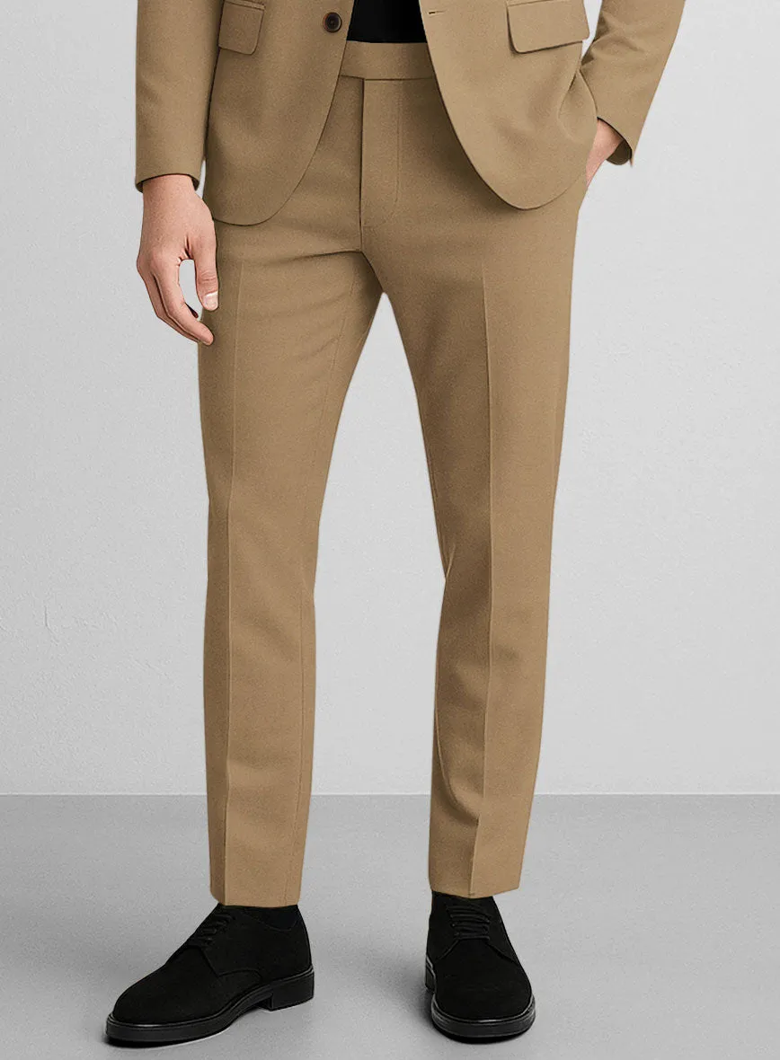 Khaki Napoli Stretch Light Weight Cotton Pants