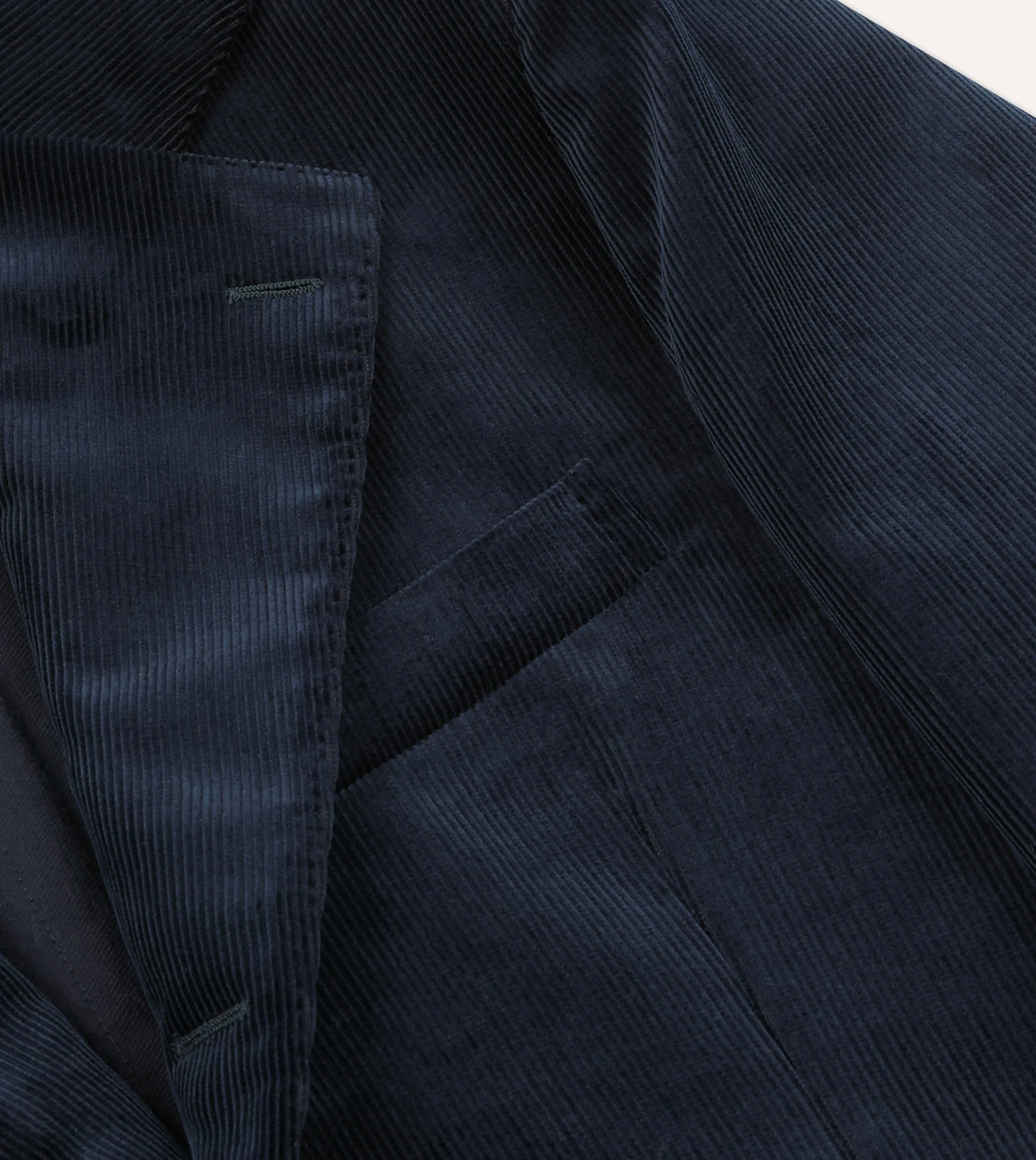 Navy Mid-Wale Cotton Corduroy Tailored Jacket