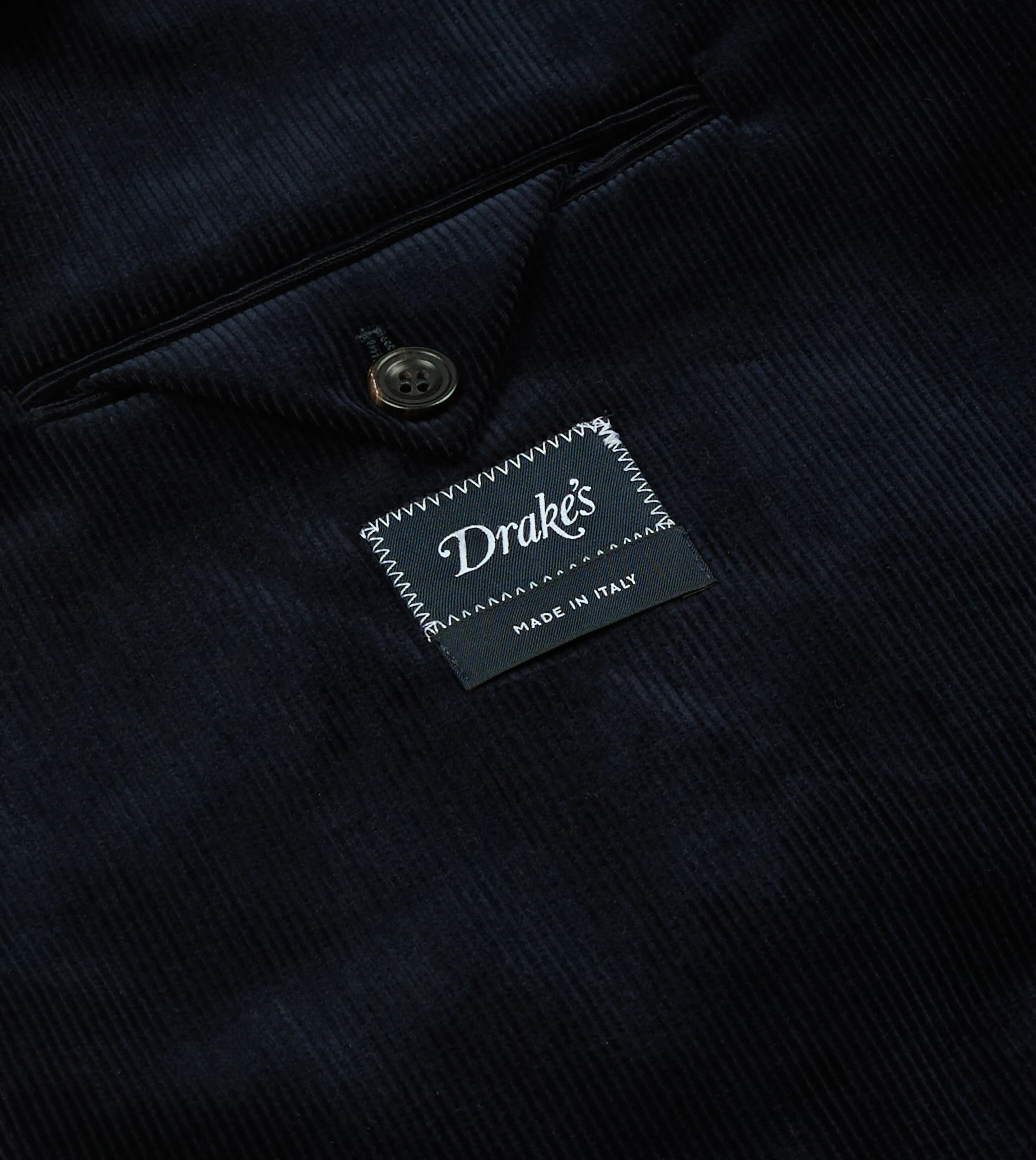 Navy Mid-Wale Cotton Corduroy Tailored Jacket