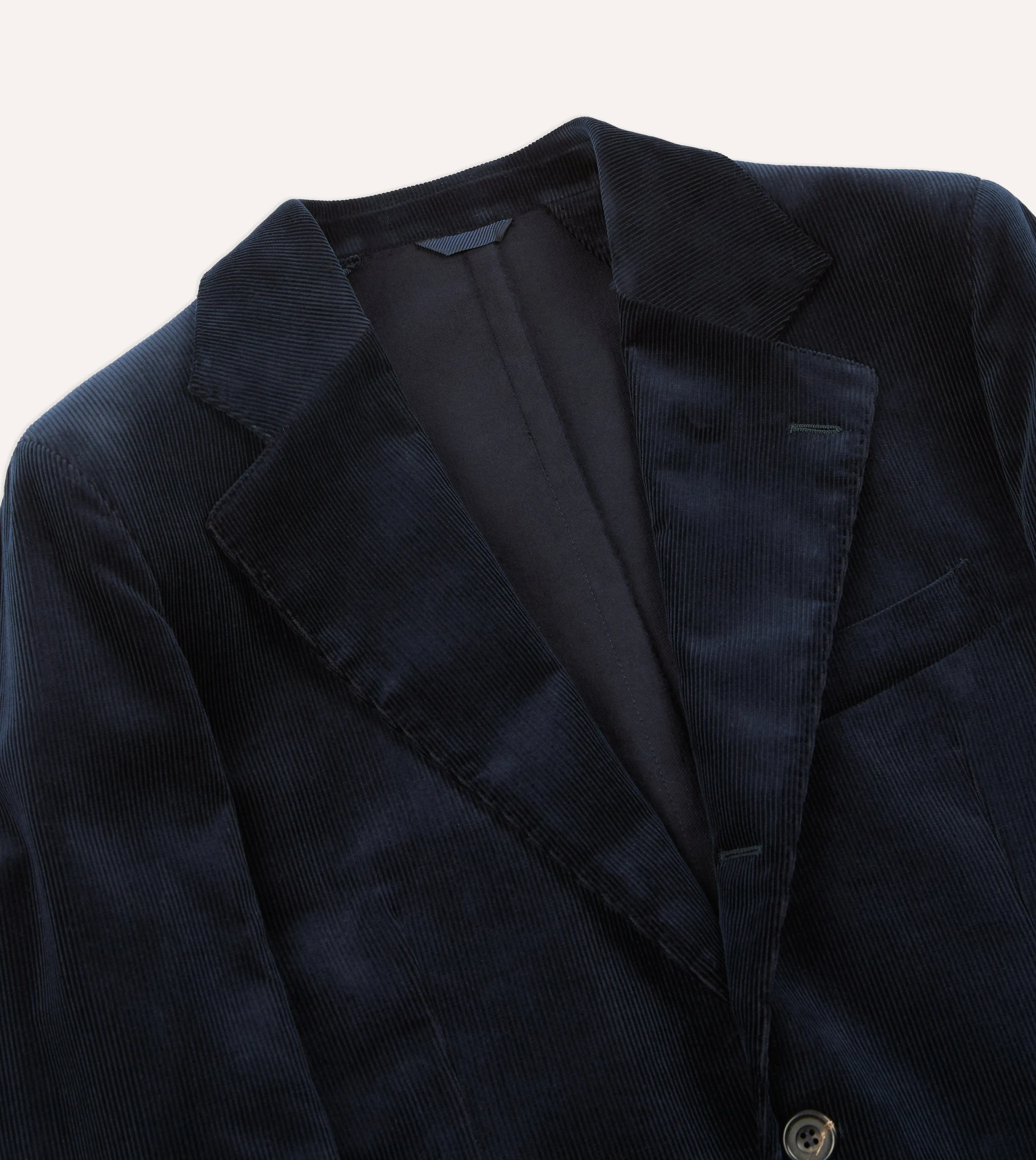 Navy Mid-Wale Cotton Corduroy Tailored Jacket