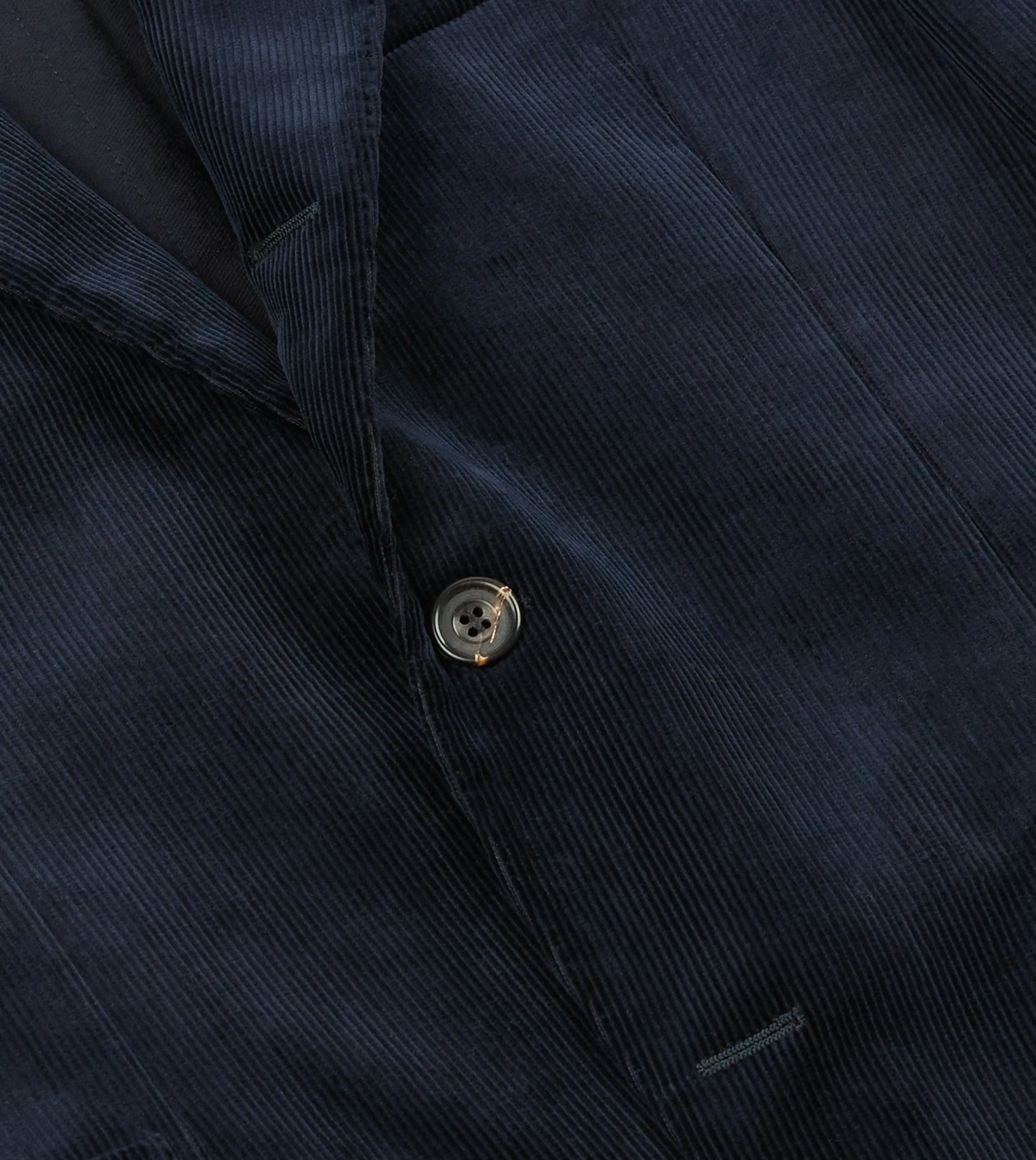 Navy Mid-Wale Cotton Corduroy Tailored Jacket