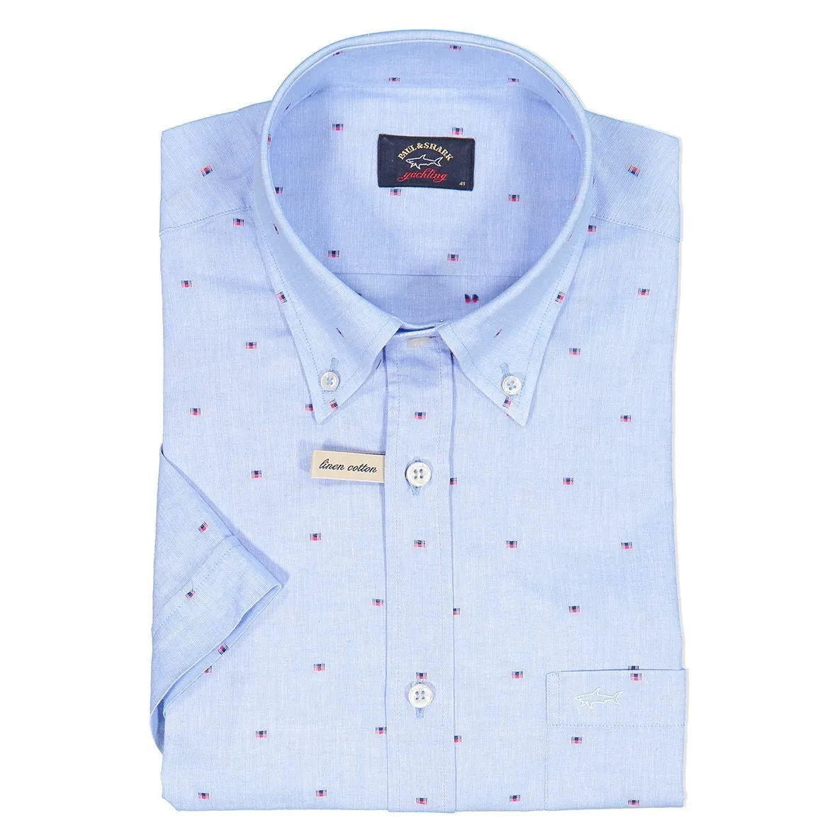 PAUL&SHARK Flag Short Sleeve Shirt BLUE