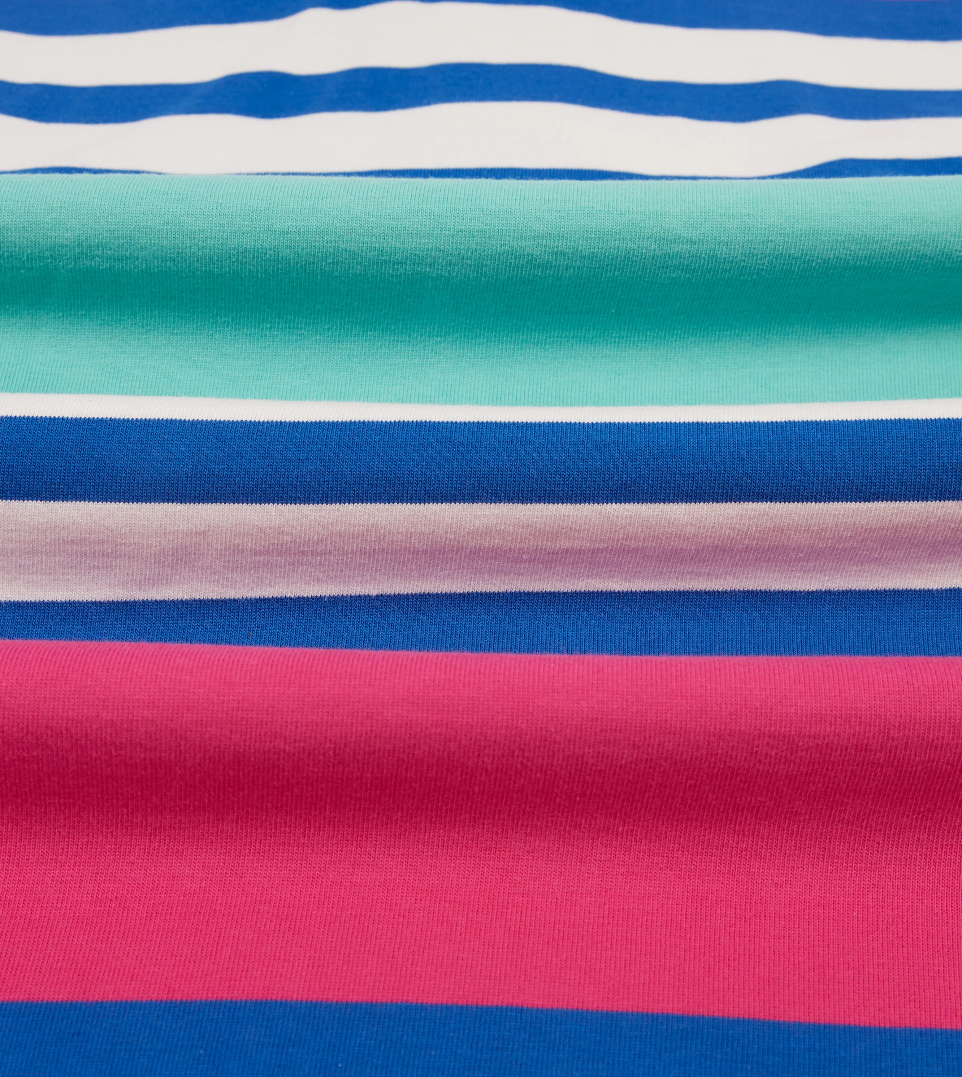 Pink. Green and Blue Stripe Cotton Rugby Shirt