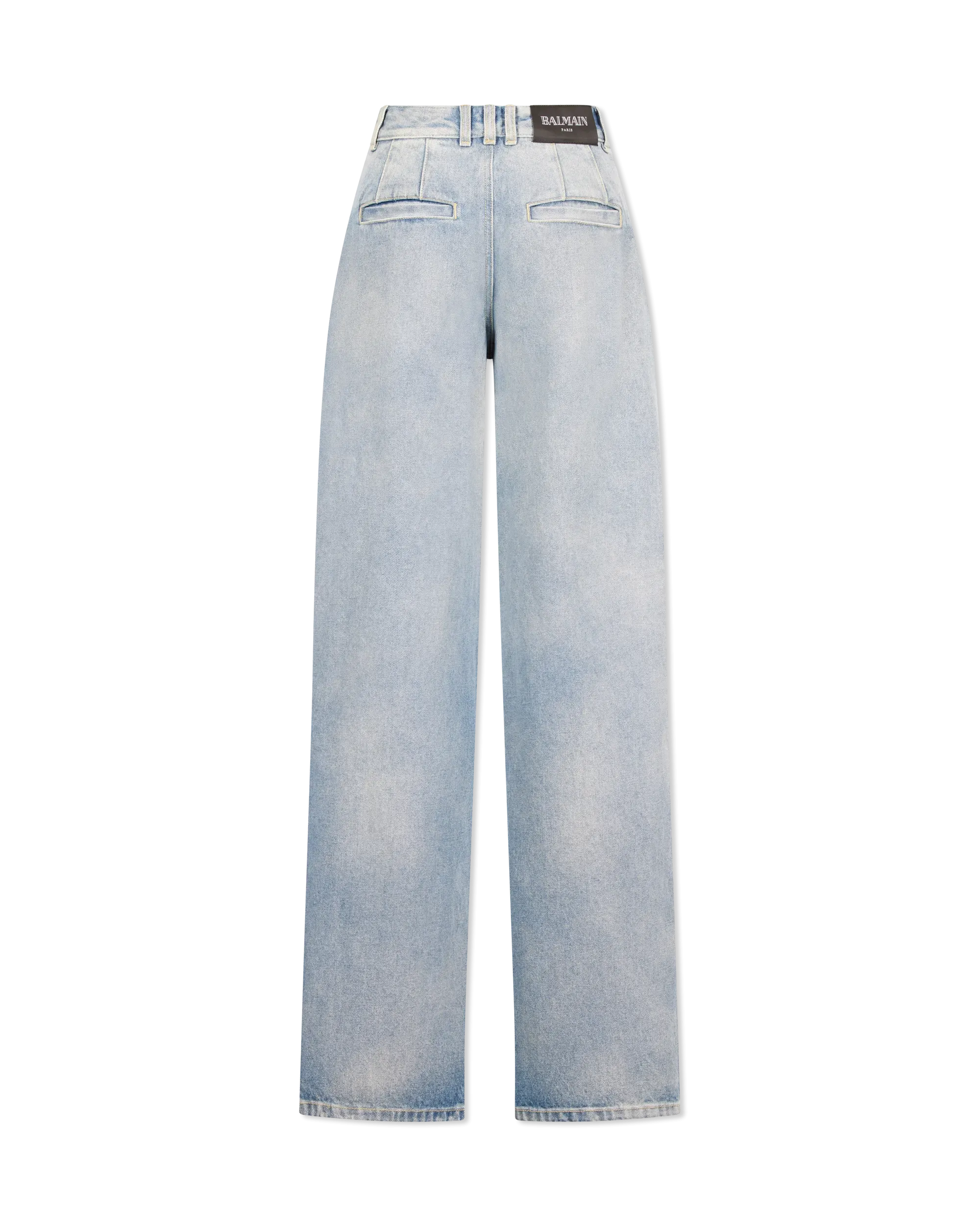 Pleated Denim Jeans