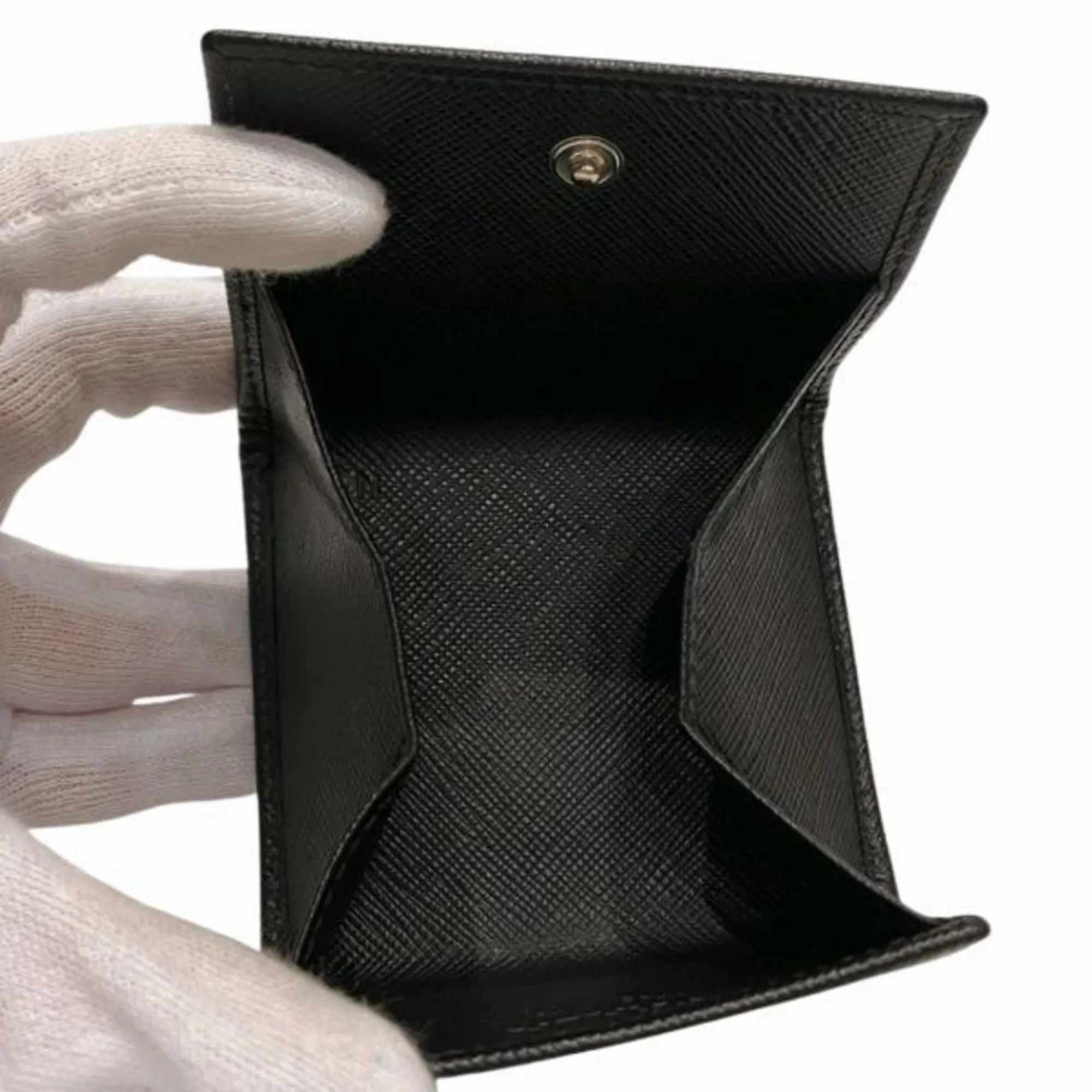 Prada Saffiano Black Leather Accessories