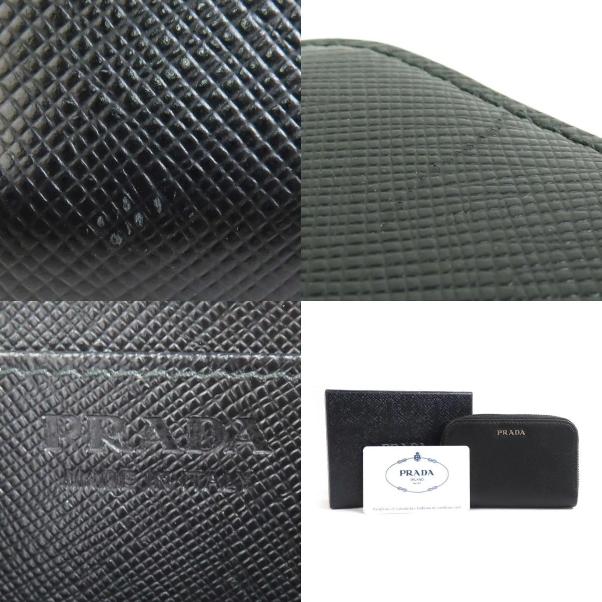 Prada Saffiano Black Leather Accessories