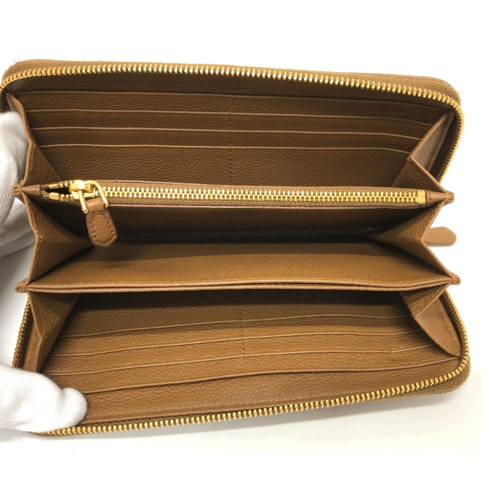 Prada Saffiano Brown Leather Accessories