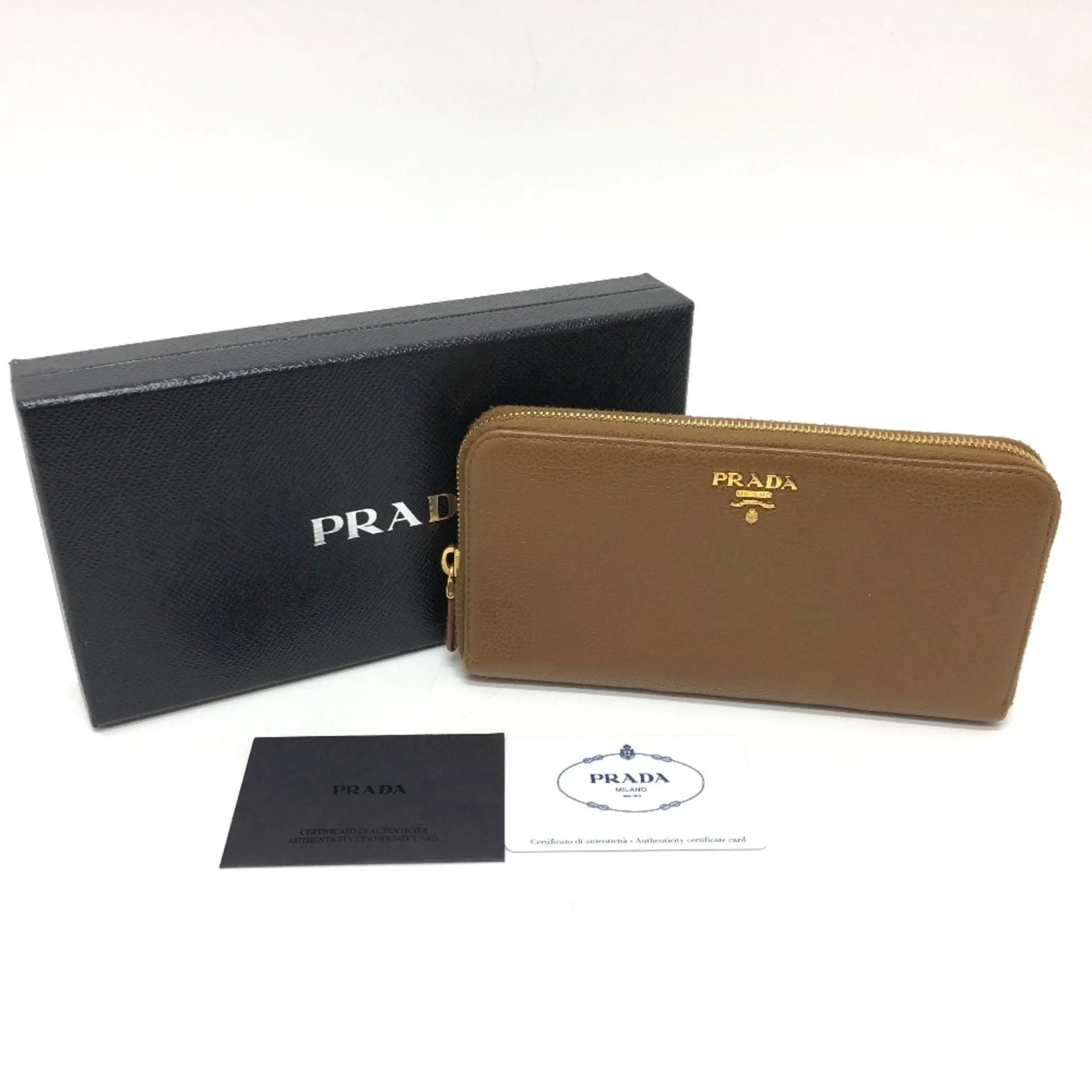 Prada Saffiano Brown Leather Accessories