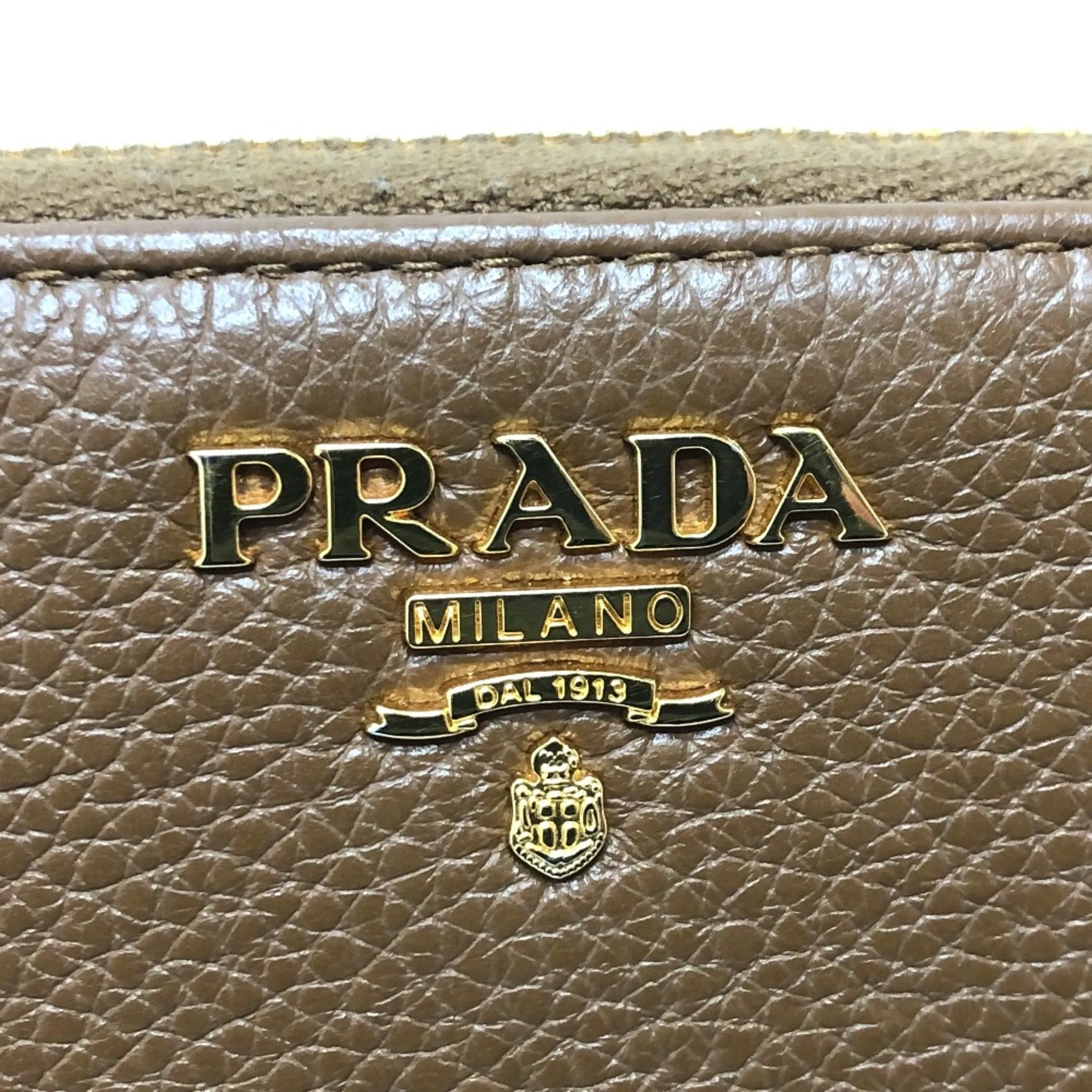Prada Saffiano Brown Leather Accessories