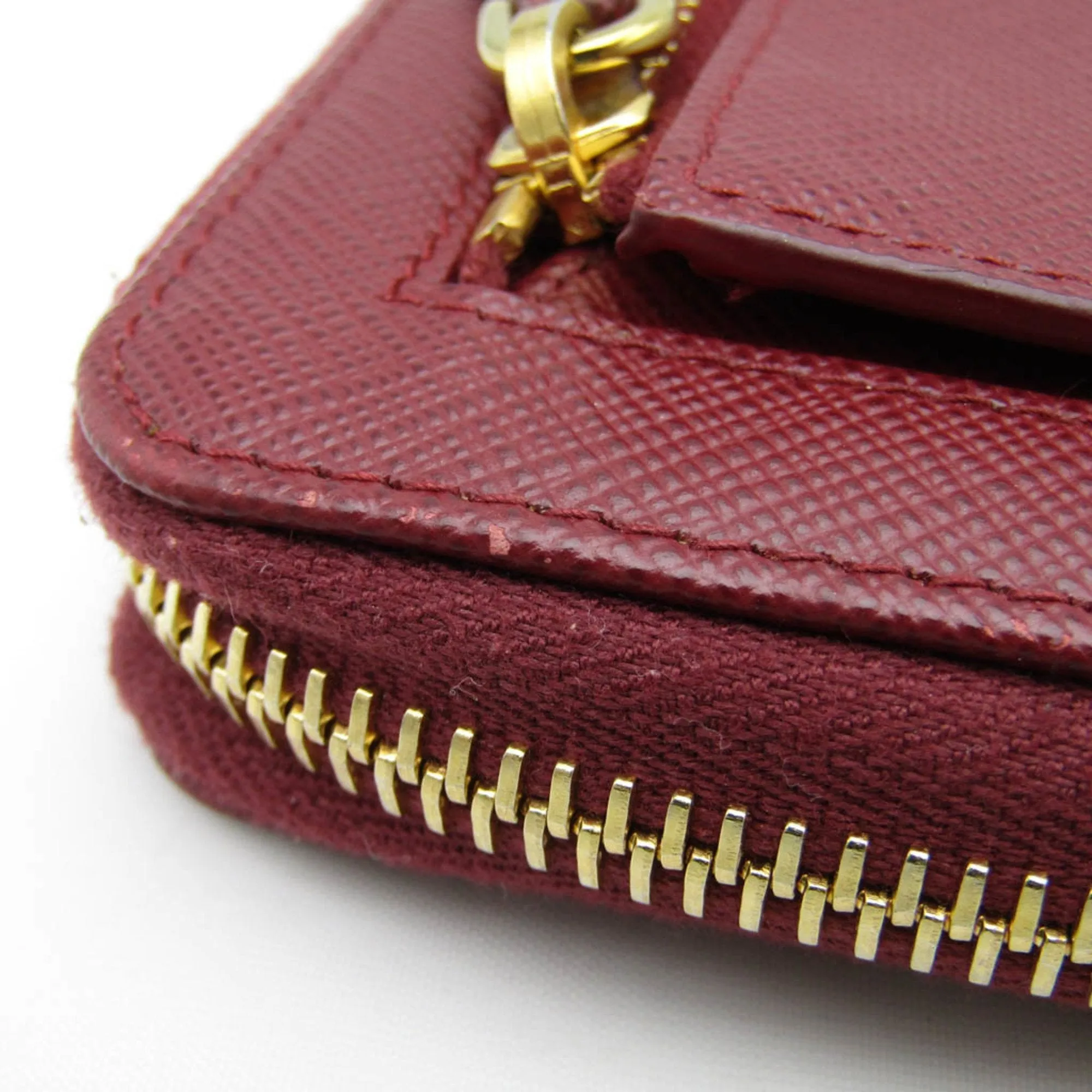 Prada Saffiano Burgundy Leather Accessories