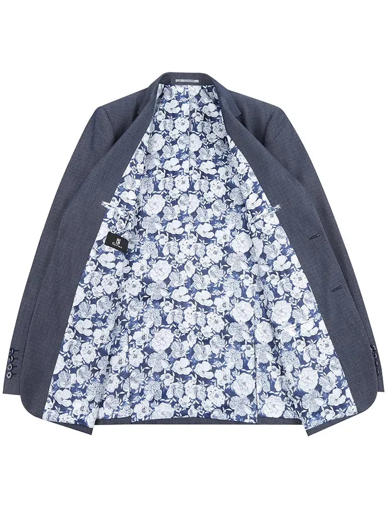RENOIR | Slim Fit Pattern Suit | *Blue Grey Neat 242-16SL