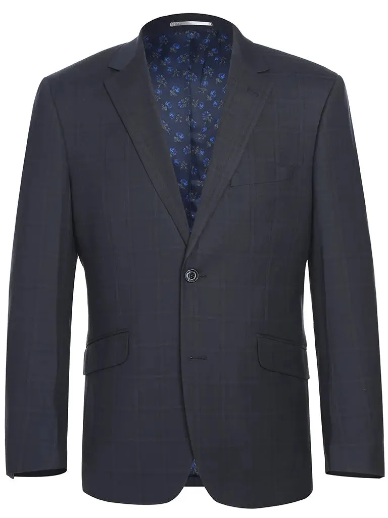 RENOIR | Slim Fit Pattern Suit | *Navy Plaid 242-13SL