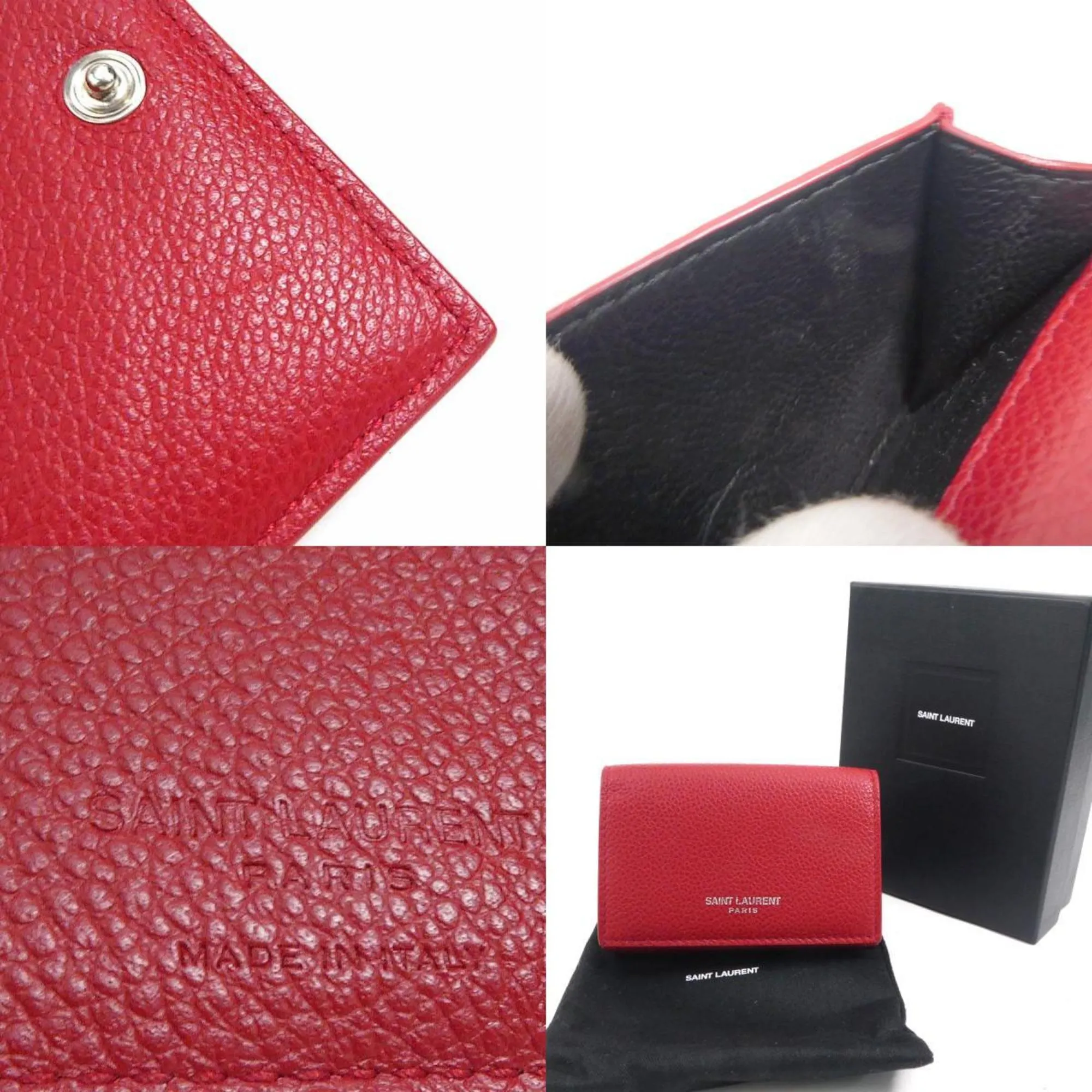 Saint Laurent Red Leather Accessories