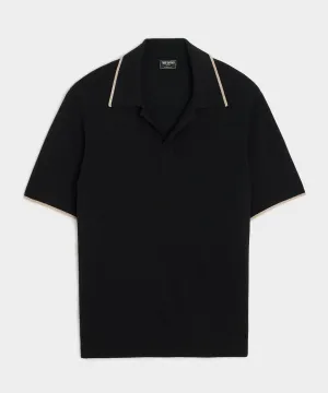 Silk-Cashmere Tipped Sweater Polo