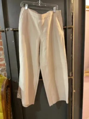 TAN J JILL LINEN PANTS M