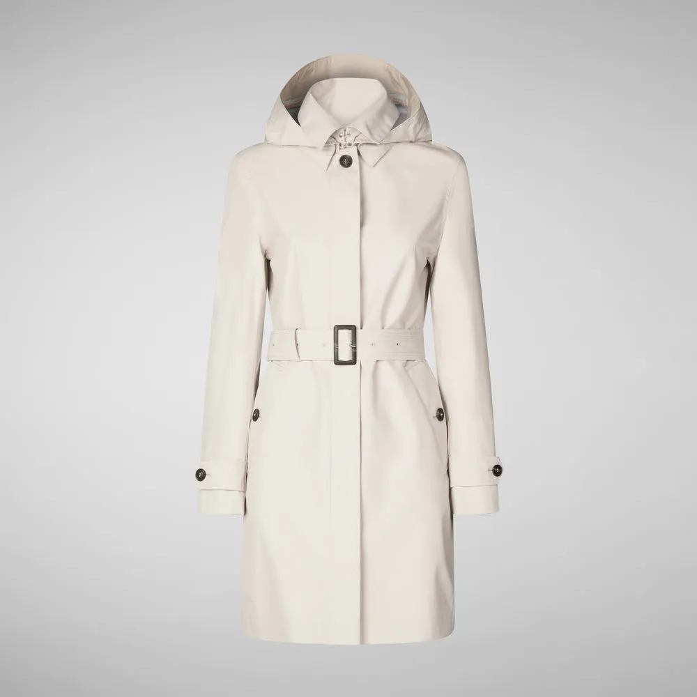 Woman's coat jackie in rainy beige