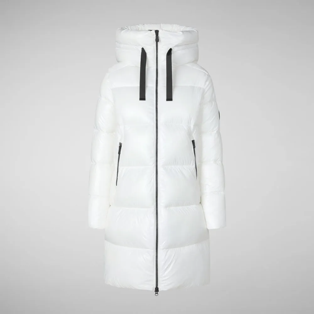 Women's Isabel Hooded Puffer Coat in Off White