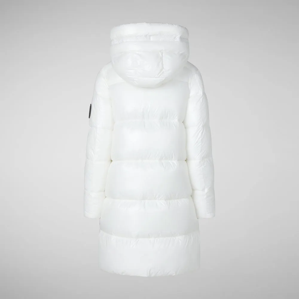 Women's Isabel Hooded Puffer Coat in Off White