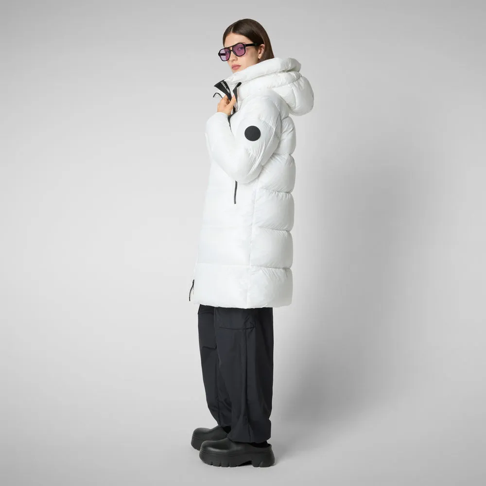 Women's Isabel Hooded Puffer Coat in Off White
