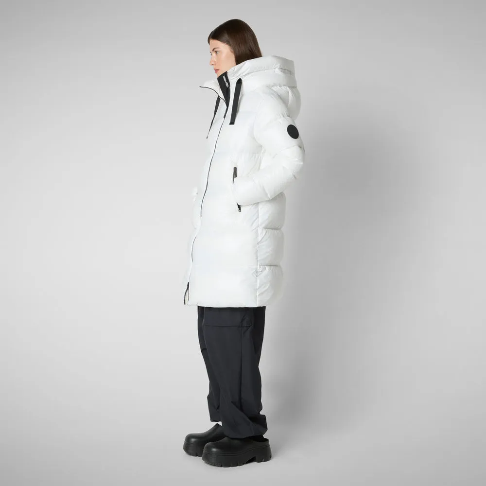 Women's Isabel Hooded Puffer Coat in Off White