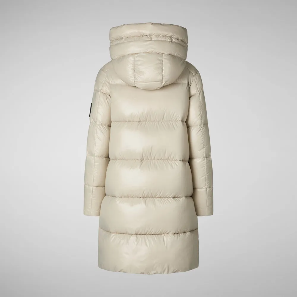 Women's Isabel Hooded Puffer Coat in Rainy Beige